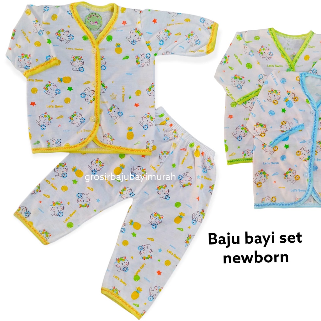 baju bayi newborn setelan katun MOTIF perlengkapan bayi baru lahir