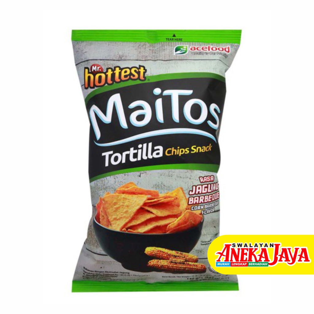 

MAITOS MR. HOTTEST SNACK TORTILLA CHIPS JAGUNG BBQ 140GR