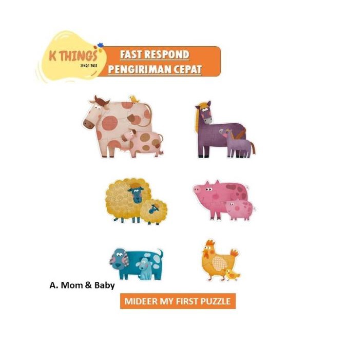 MIDEER My First Puzzle Mainan Edukasi Anak 2+ 2tahun+ Kado Balita
