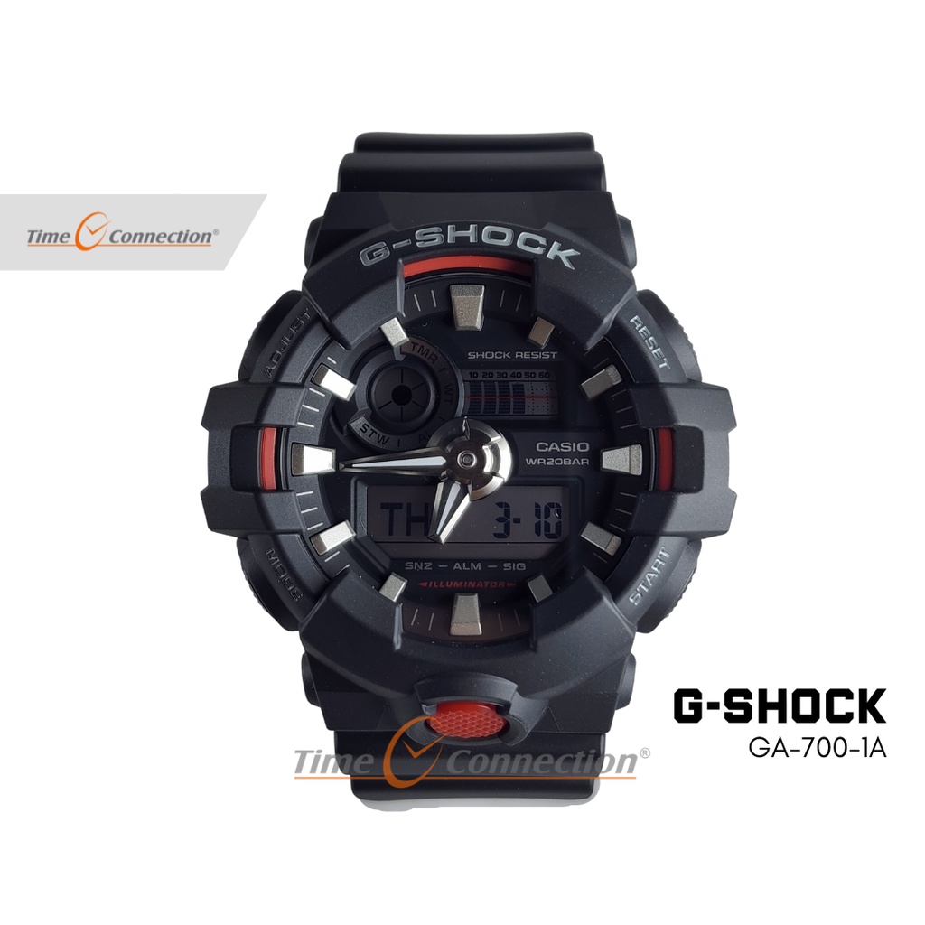 Casio G-SHOCK GA-700-1A Original / Jam Tangan Pria Analog Digital / Gshock Red Black Hitam Merah GA7