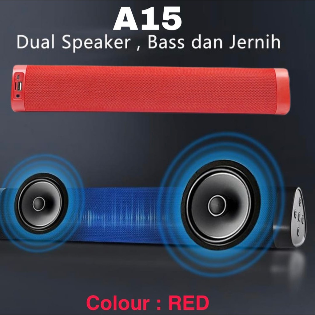 Speaker Bluetooth Kimiso SOUNDBAR A15 Portable Wireless Stereo Bass Enjoy the Music Long Lasting