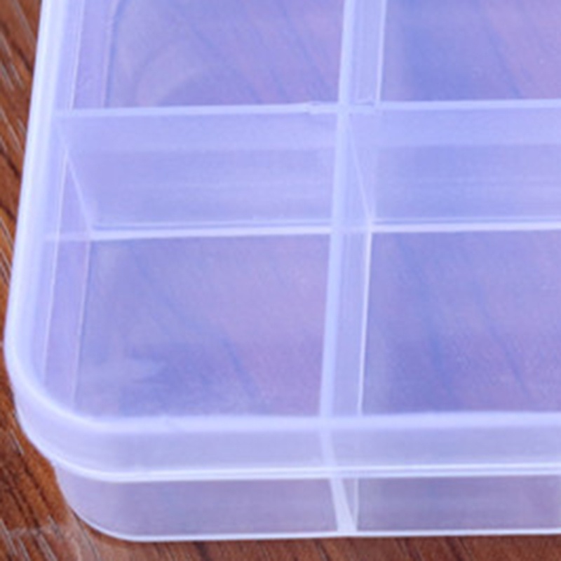 Kotak Penyimpanan Perhiasan Bahan Plastik Dengan 10 Grid Adjustable