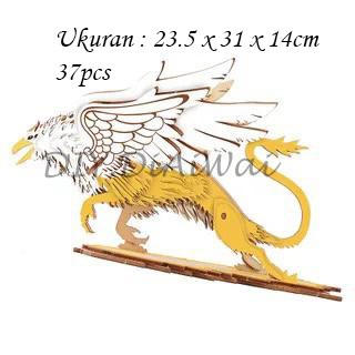 Puzzle 3D DIY bahan kayu model Griffin mainan puzzle edukasi anak (kado &amp; pajangan)