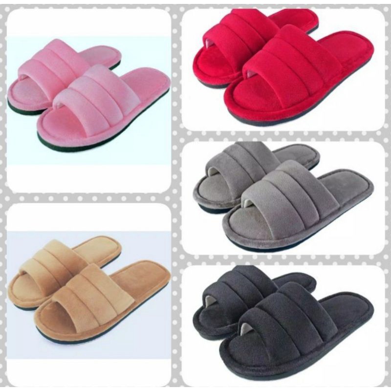 SANDAL HOTEL/SANDAL RUMAH BAHAN RASFUR MOTIF GARIS