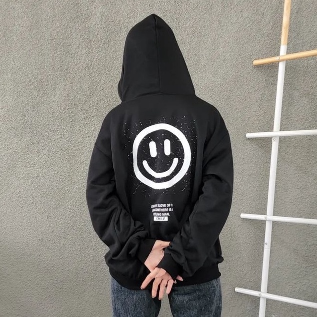 Pro.Coll - Smile Hoodie Black - Jaket Hoodie Unisex Kekinian