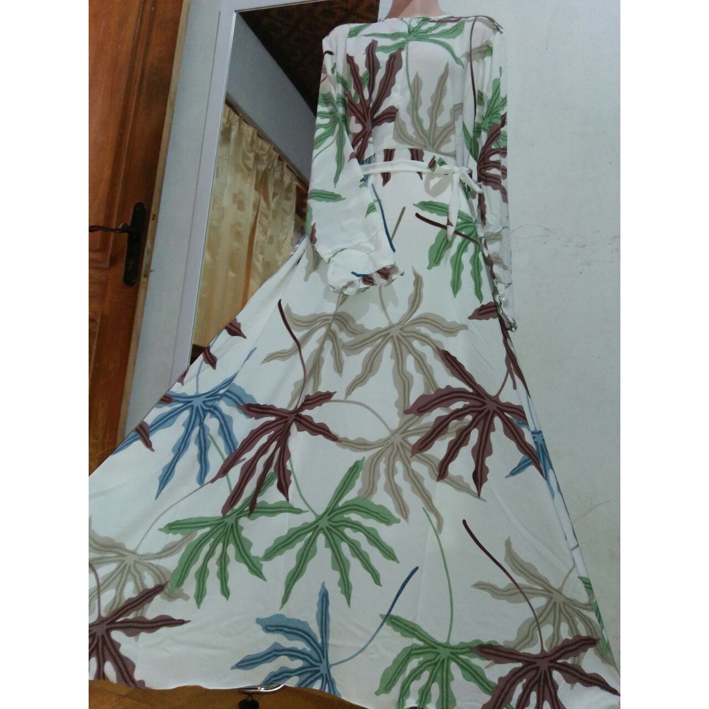 PREMIUM Gamis monalisa leave daun singkong rasta dress PREMIUM Gamis monalisa leave daun singkong rasta dress