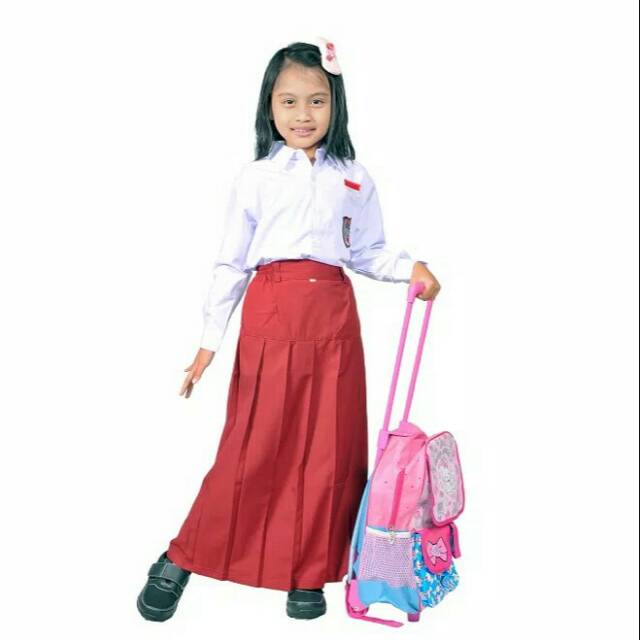rok panjang sd premium - rok seragam sd panjang - rok panjang sd rempel baping - rok baping sd