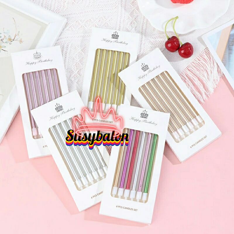 Lilin ulang tahun metalik/lilin panjang