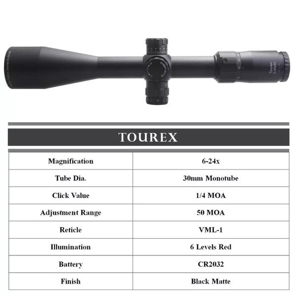 TELESCOPE VECTOR TOUREX 6-24X50 FFP TERBARU