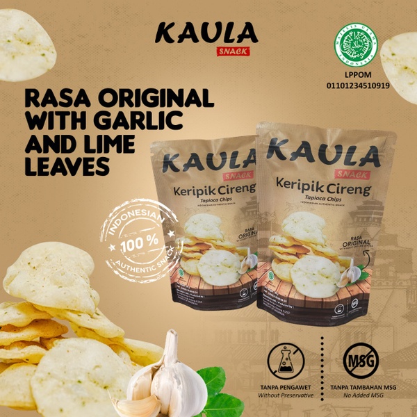 

Keripik Cireng Extra Daun Jeruk Kaula Snack NON MSG (80gr)