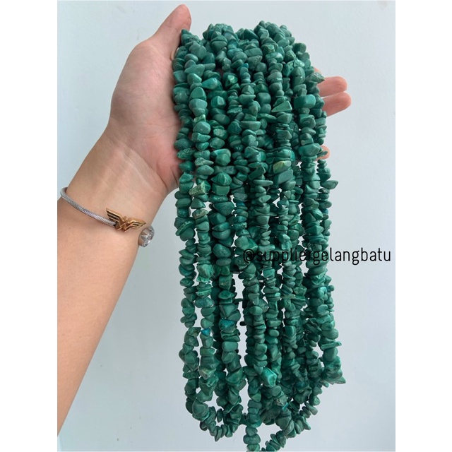 kerikil Batu alam CHRYSOCOLLA BACAN HIJAU 2mm batu alam doff poles bahan kalung etnik bali gelang craft kerajinan tangan