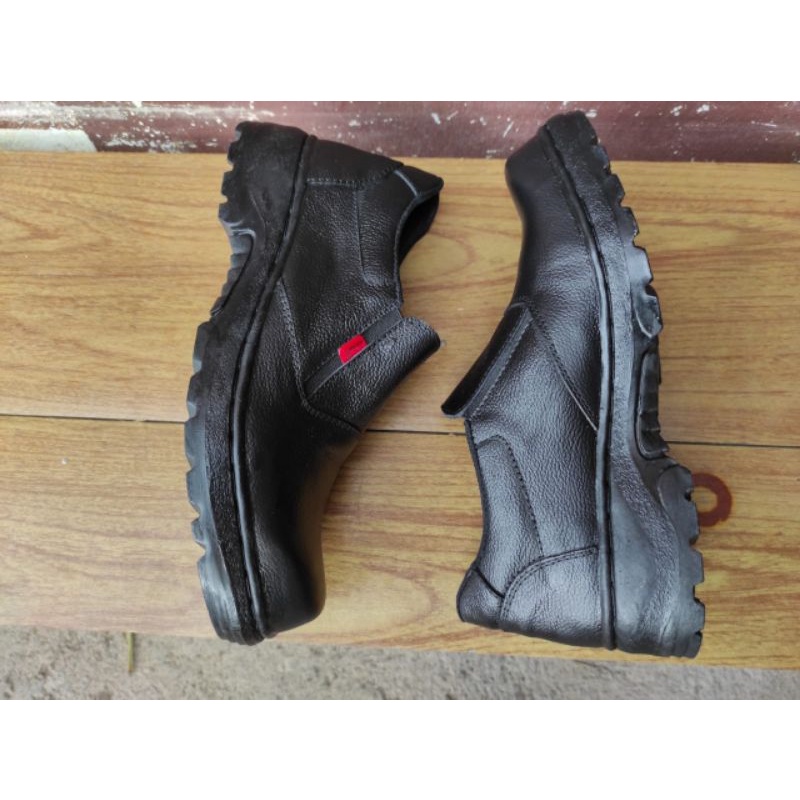 Sepatu Pria Safety Ujung Besi Kulit Sapi Asli Sepatu Kerja Dinas Sepatu septi Cowok Terlaris Murah