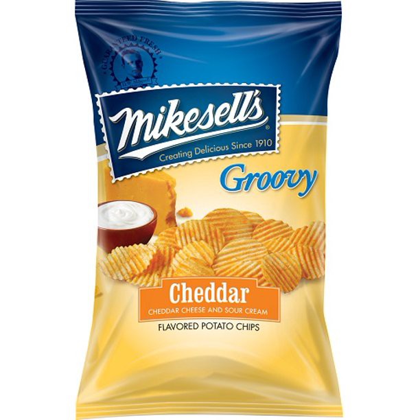 

Mikesell's Groovy Cheddar & Sour Cream Potato Chips Keripik Kentang Keju USA Snack Cemilan Crisps