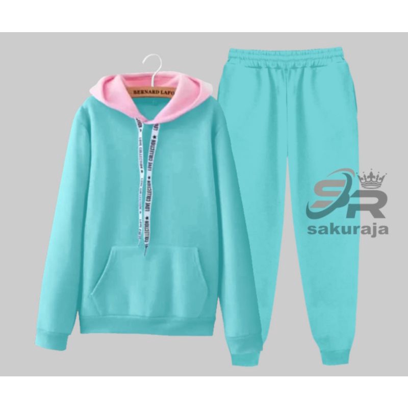 setelan hoodie polos anak dan dewasa model Korea kekinian/umur 3-17 tahun bisa COD