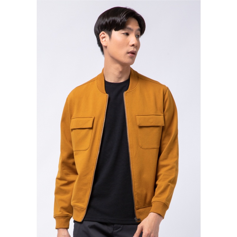 The Executive Bomber Jacket with Double Flap Pocket Ochre