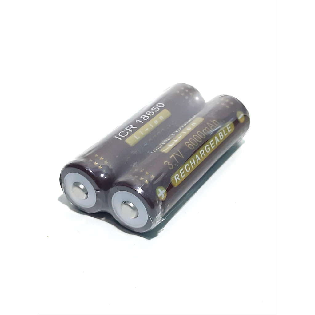 Batterai Charger ICR18650 Li-ion 3.7volt -  6000mAh Warna Coklat isi 2pcs