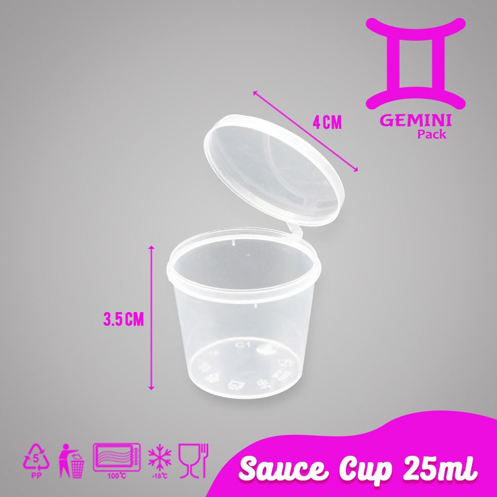 THINLL CUP PLASTIK 25ML 1Pcs TEMPAT SAUS SAMBAL CUP PUDING