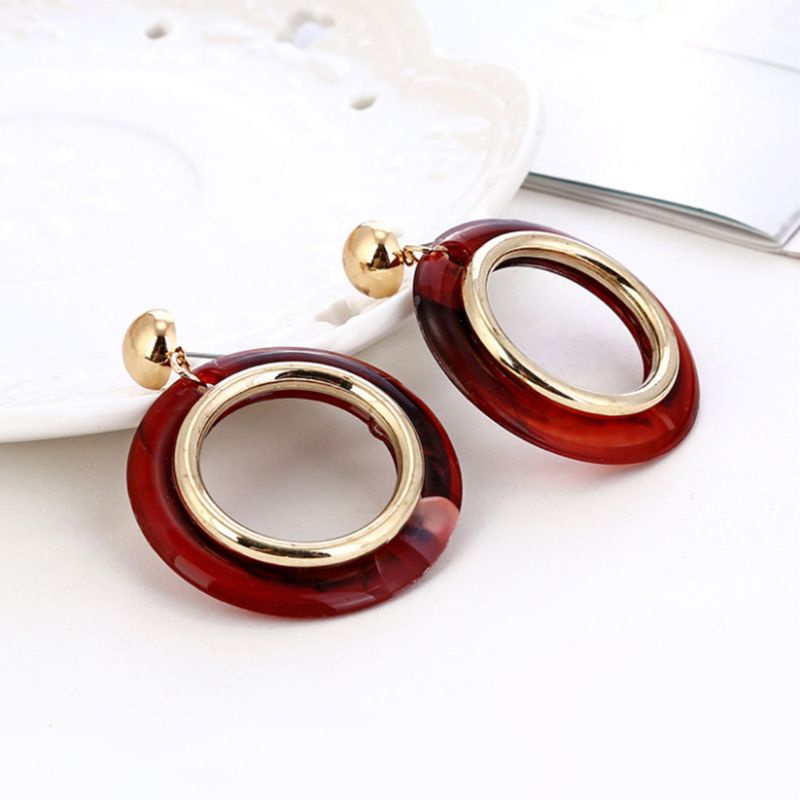 SIY  Acrylic Earrings Women Jewelry Round Vintage Dangle Fashion Charms Decorations