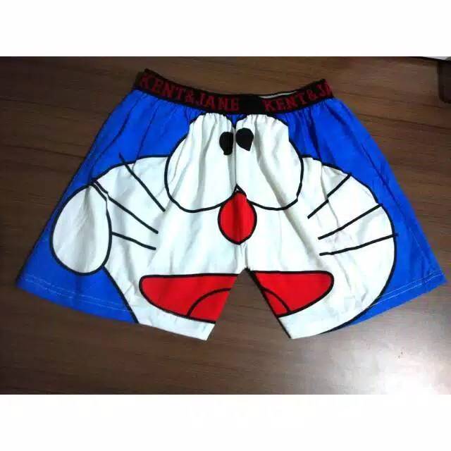 Celana boxer dewasa pria dan wanita motif Doraemon
