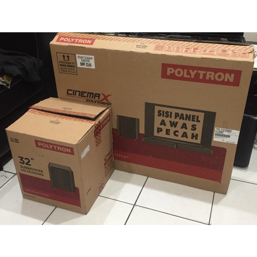TV POLYTRON SOUNDBAR 32" PLUS SMART BOX nya (Bisa bikin TV menjadi SMART TV) , SUARA MENGGELEGARRR