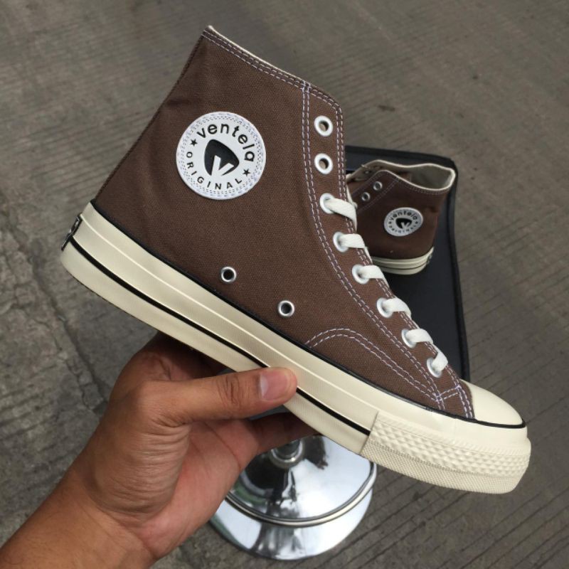 SEPATU VENTELA 70S CHARCOAL HIGH ORGINAL PRIA WANITA VENTELA COKLAT
