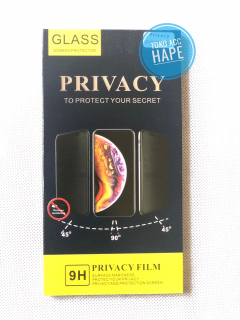 TEMPERED GLASS IPHONE XS MAX ANTI SPY PRIVACY PREMIUM FULL COVER KACA