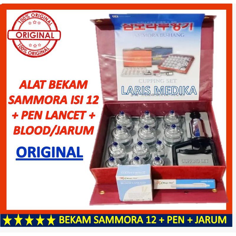 PAKET BEKAM SAMMORA ISI 12 + PEN LANCET + BLOOD LANCET ALAT BEKAM SAMMORA SAMORA ISI 12 ORIGINAL