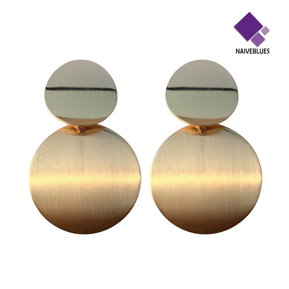 Anting Stud Matte Bentuk Disk Irregular Untuk Hadiah Ulang Tahun Wanita