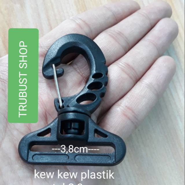 Kait tas kew kew plastik buckle acetal 3,8cm warna hitam jual per 1pc