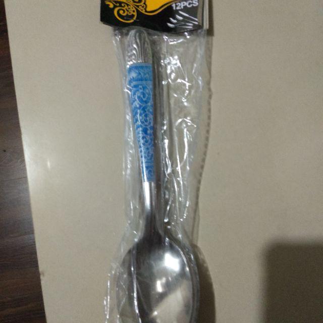 Sendok Makan Stainless Motif Batik Tebal / Sendok Batik Stainless 12 Pcs