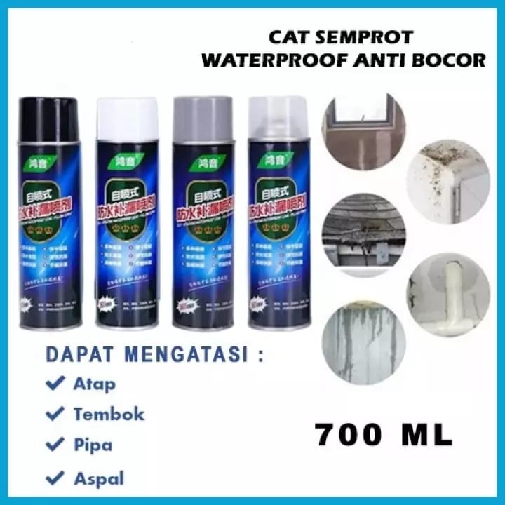 Spray Waterproof Pelapis Dinding Atap Pipa Cat Semprot Tahan Air, Semprotan anti bocor, Anti bocor spray semprot, Spray ajaib, Penambal bocor Atap Genteng Dinding Pipa Plastik Besi Beton Talang, Sealent spray