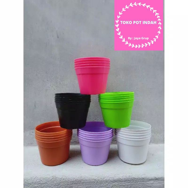 POT KAKTUS WARNA BULAT 10CM |POT SEKULEN