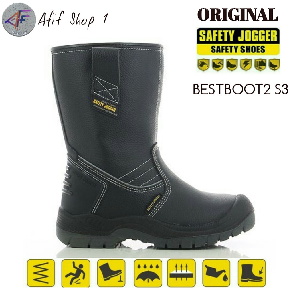 Sepatu Safety Jogger BESTBOOT2 S3 - Sepatu Safety Boots Pria - sepatu bots kulit warna hitam - safet