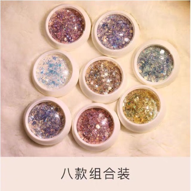 (Satuan) glitter hexagonal hexagon flakes ombre nails glitter gliter hiasan kuku nail art