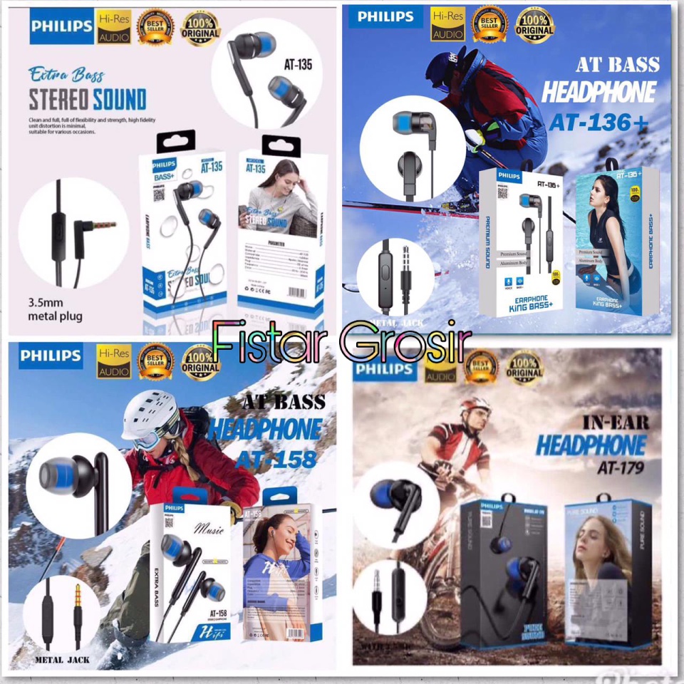 Hansfree Philips AT-135 AT-136+ AT-158 AT-179 Headset Earphone