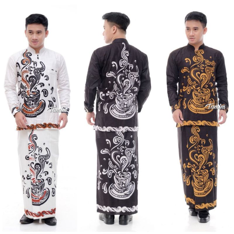 SETELAN BAJU KOKO SARUNG|SARUNG BATIK | KEMEJA KOKO SARUNG PRIA| SARUNG KOKO GUNUNGAN Batik Solikha