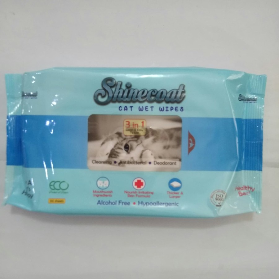 TPPK Shinecoat Cat Wet Wipes 50sheets Tisu Basah Kucing 50 Lembar TERBATASNX752