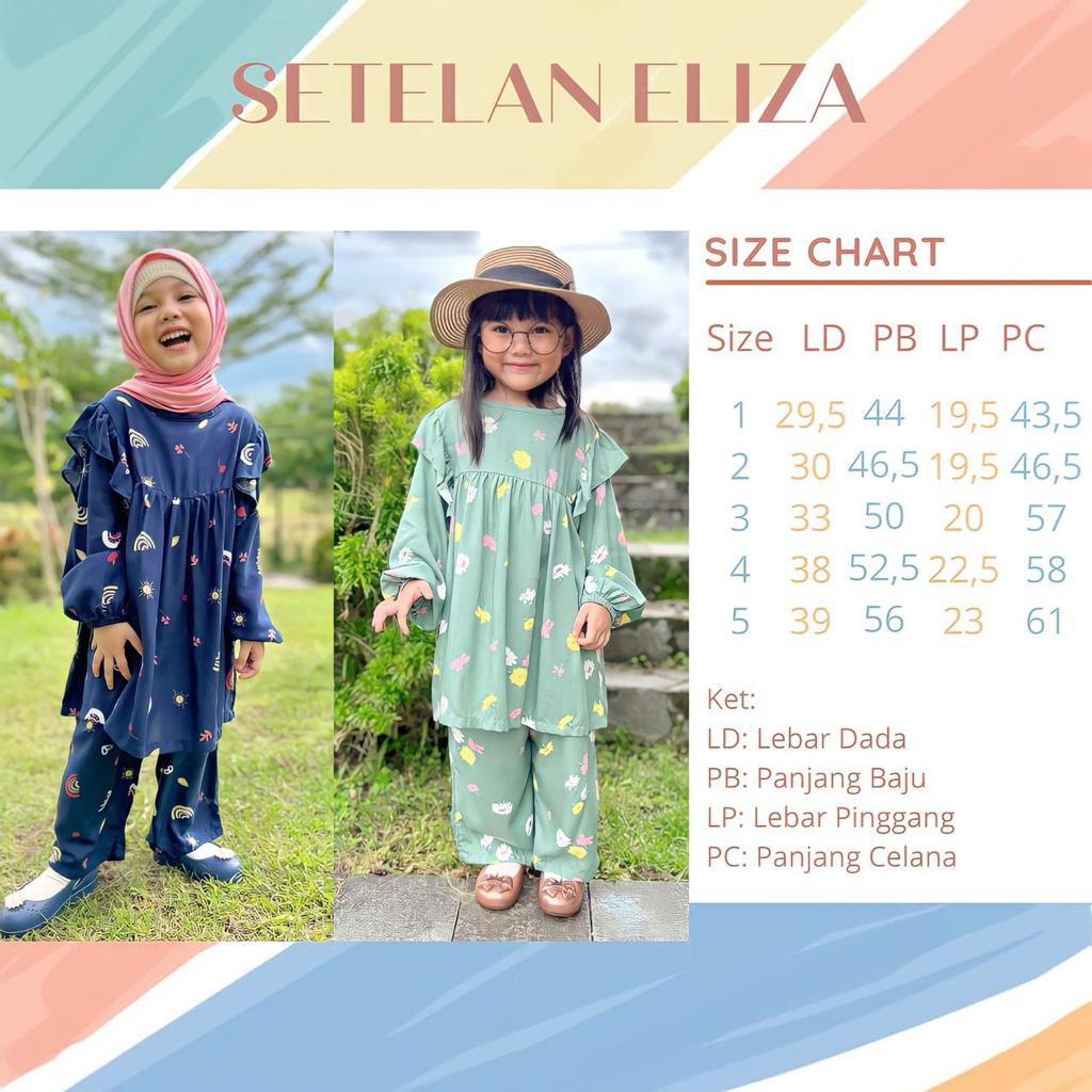 Setelan Rayon Anak Eliza Original Lucuna Baju Anak Perempuan Lengan Panjang Super Premuim Best Seller Terlaris Termurah