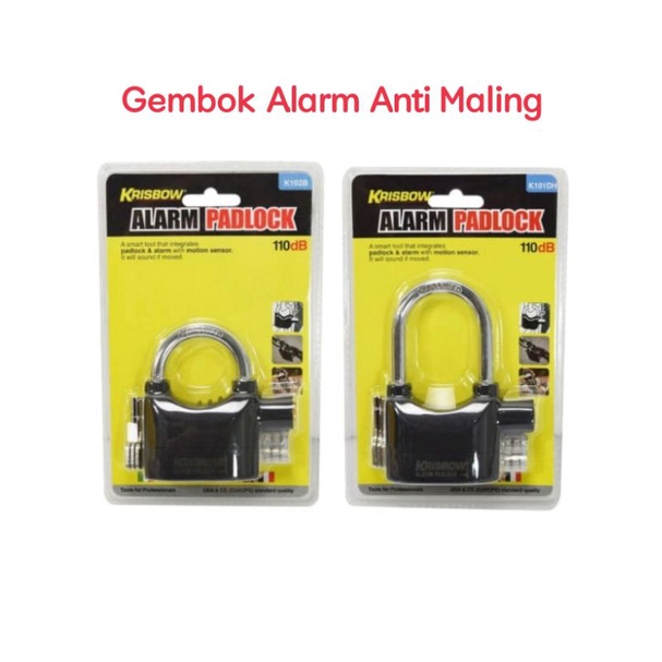 Krisbow Gembok Alarm Anti Maling / Gembok Pagar / Gembok Motor