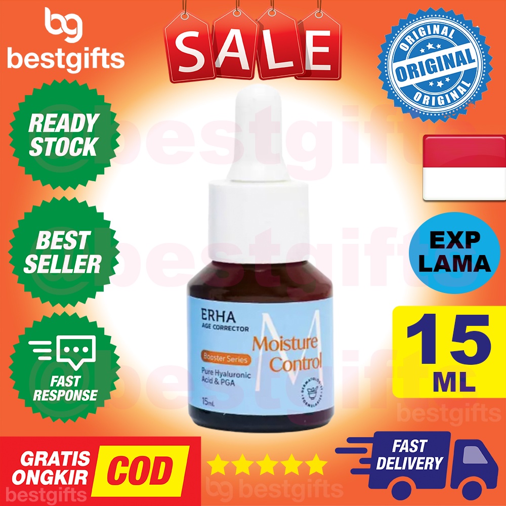 ERHA AGE CORRECTOR MOISTURE CONTROL PURE HYALURONIC ACID &amp; PGA BOOSTER SERIES ANTI PENUAAN DINI 15 ML