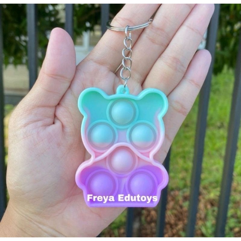 Pop It Rainbow Pop it Among Pop it Bulat Pop It Unicorn Mainan Anak edukasi Pop it Bulat Pop it persegi Mainan anak Pop it Dino mainan anak edukasi-G. Kunci Bear