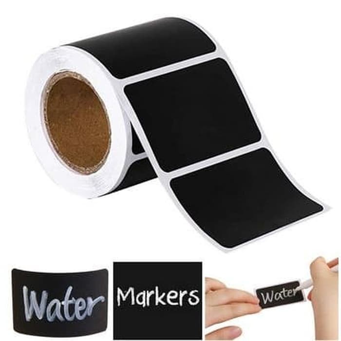 Chalkboard Labels Rectangle Shape - Label Hitam Persegi 6x4cm (10pcs)