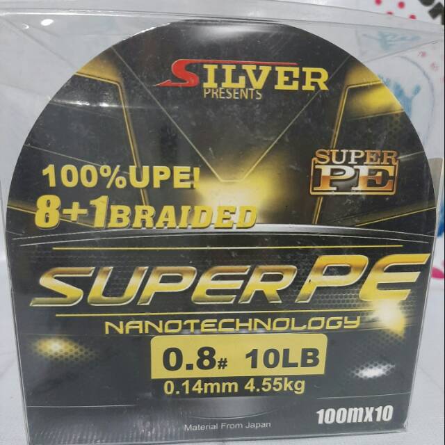 PE super kuat Silver Super PE 8+1 braided