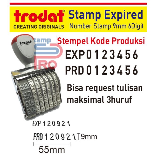

Stempel Angka Kode Produksi / Expired 9mm 6Digit