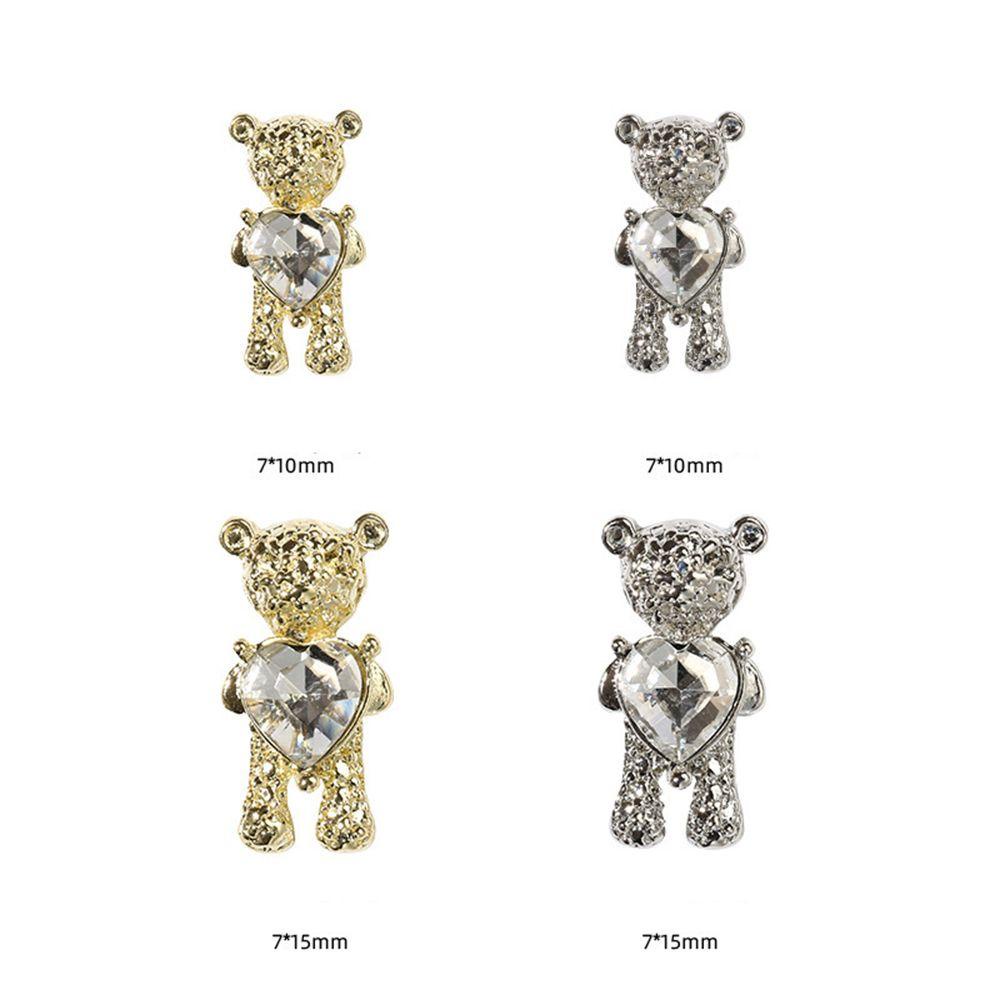 Mxbeauty Bear Nail Art Perhiasan Alloy Lucu Logam Berlian Perhiasan Indah DIY Dekorasi Nail Art