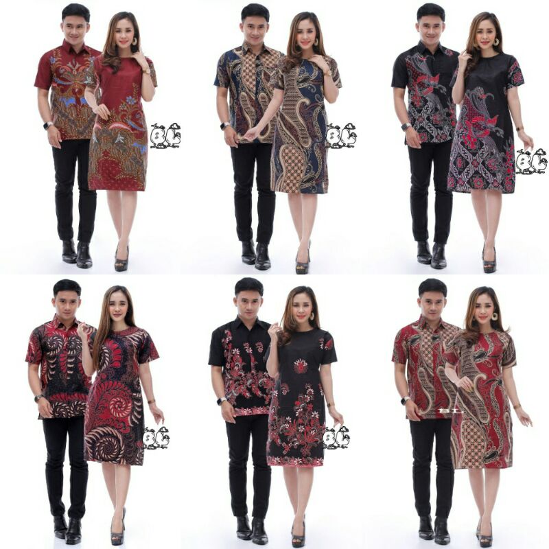 dress batik modern wanita flare murah grosir brukat jumbo YUMNA COUPLE