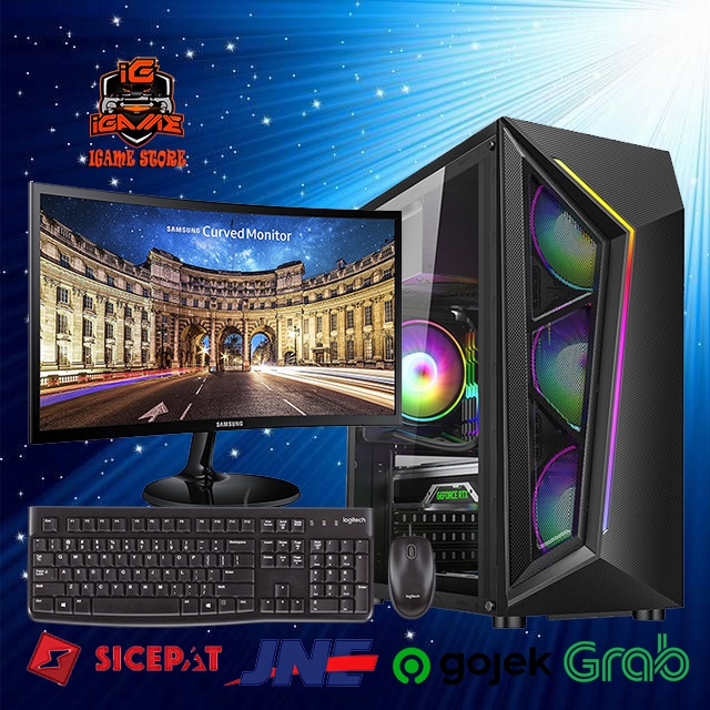 FULL SET PC GAMING RYZEN 5 4650G I Monitor 24&quot; I Key + Mouse GAMING