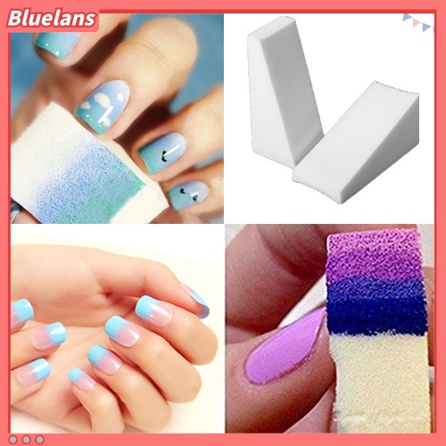 Bluelans 3 Pcs Spons Amplas Kuku Warna Gradasi Untuk Pedicure