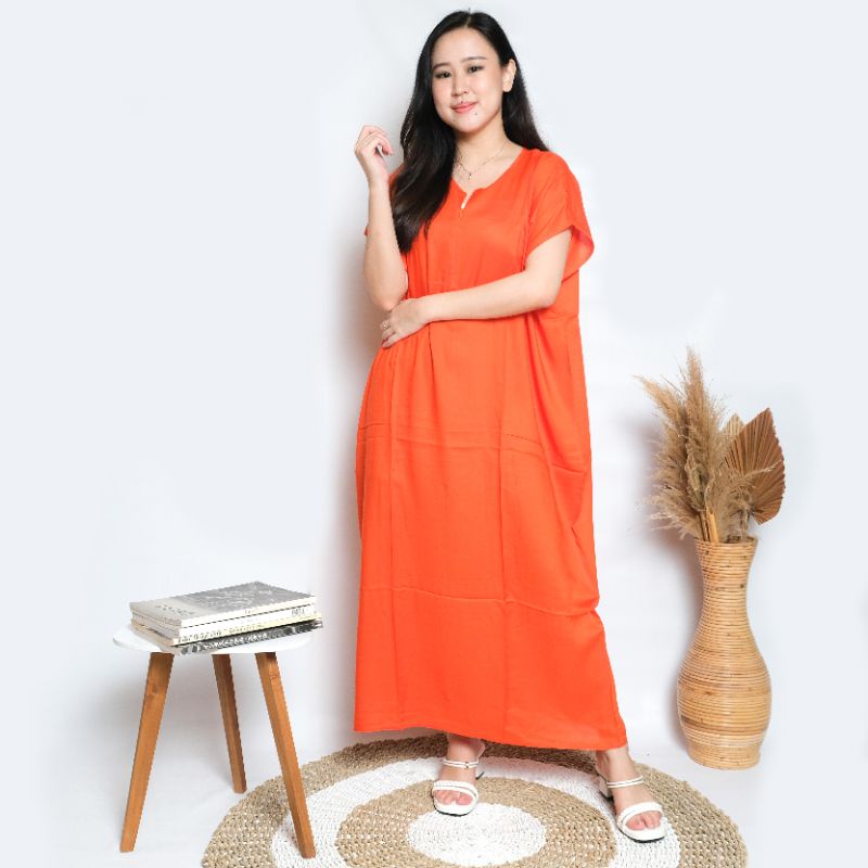 Daster busui bali habel rayon premium panjang semata kaki resleting-B19
