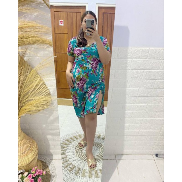 Dress Elsa serut Paha Dress Casual